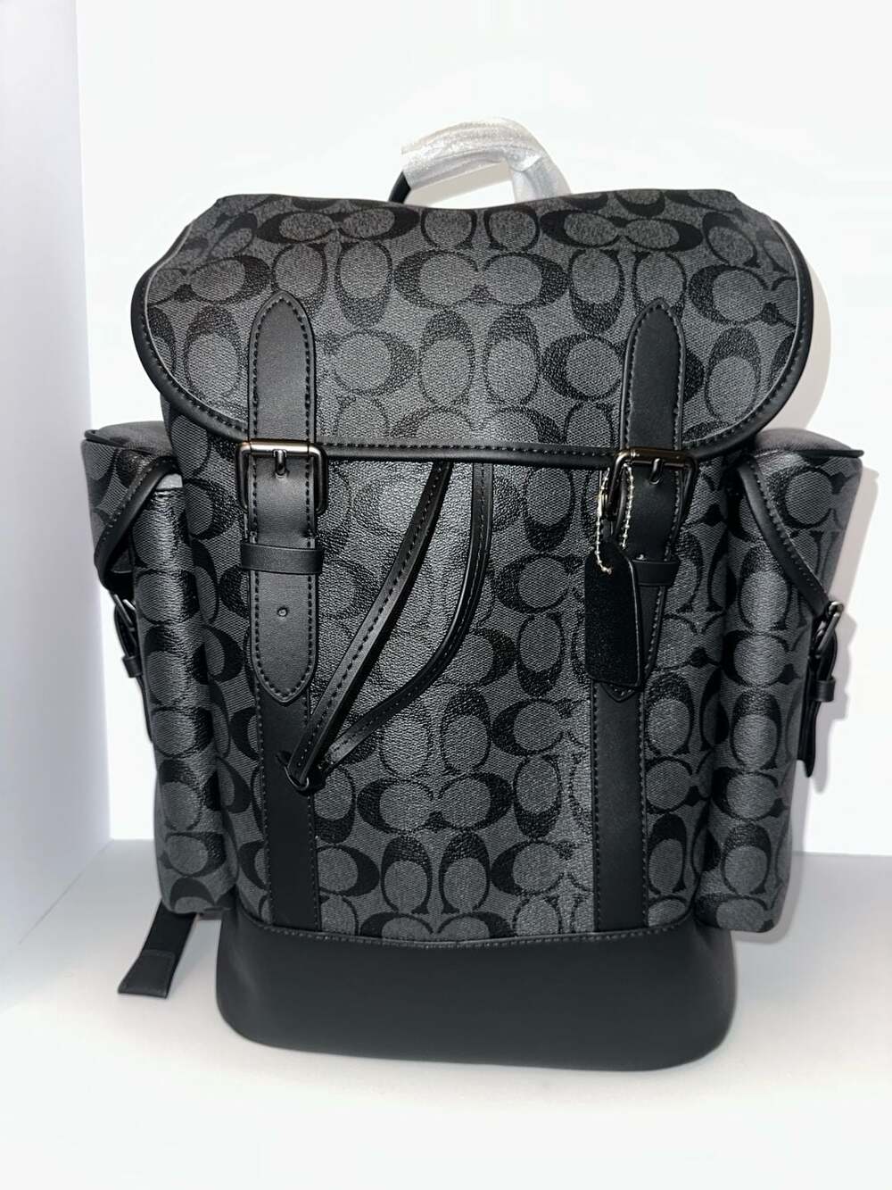 Coach Hitch Backpack in Signature Canvas Charcoal Black